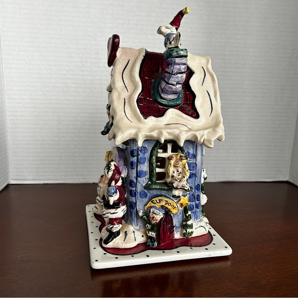 Santa's Workshop Blue Sky Clay Works by Heather Goldminc Tealight Holder 2002 - Picture 10 of 16